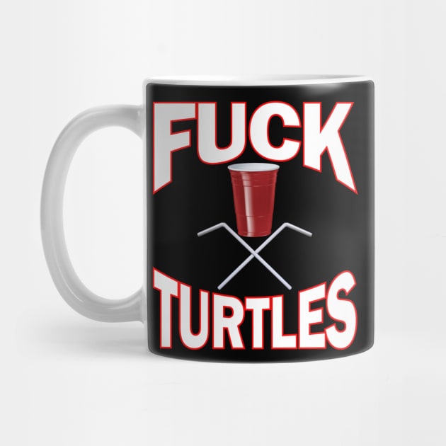 Fuck Turtles ~ Plastic Straws and Cup ~ Skull & Crossbones by RainingSpiders